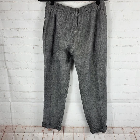 Hatch Maternity The Ipek Front Twist Gathered Waist Tweed Crop Pants Gray Small - Picture 2 of 10